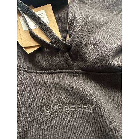 Burberry Talley Logo Checked Sweatshirt with Hoodie Black L 8084391 NWT $760 - Picture 13 of 16